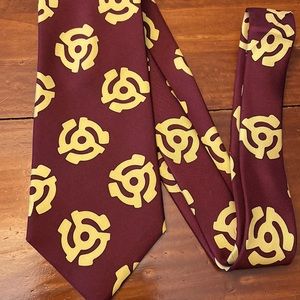 Josh Bach Maroon silk 45 RECORD ADAPTER NECKTIE